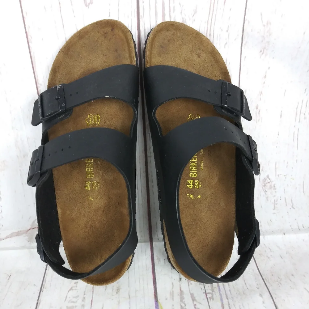 Birkenstock Milano Sandals Shoes Mens 44 Size 11 Brown Leather Slingback 3 Strap - Picture 8 of 13